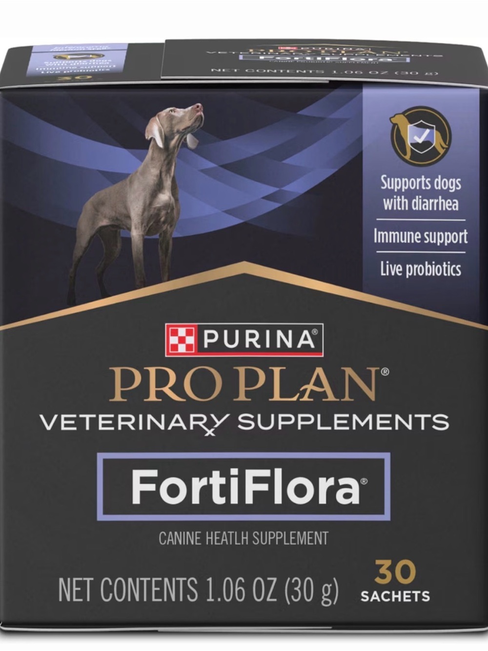 Purina Pro Plan FortiFlora Canine Supplement - Purple & Black
